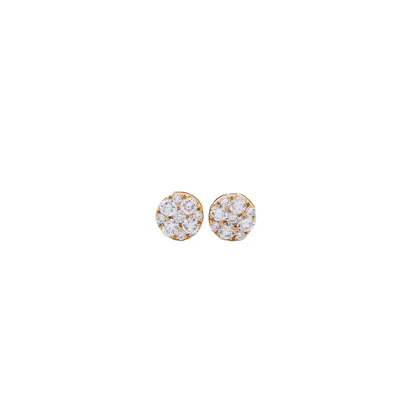 14K Yellow Gold Diamond Cluster Stud Earrings Ellsworth Jewelers Ellsworth, ME