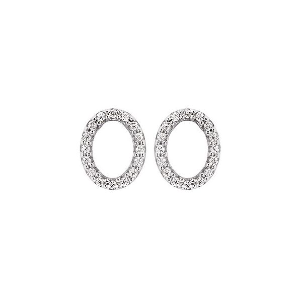 14Kt White Gold Oval Diamond Earrings Ellsworth Jewelers Ellsworth, ME