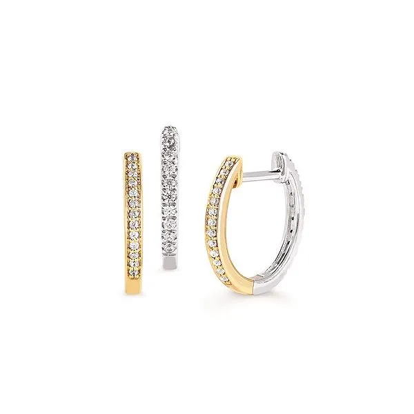 10K Yellow and White Gold Reversible Hoop Earrings Ellsworth Jewelers Ellsworth, ME