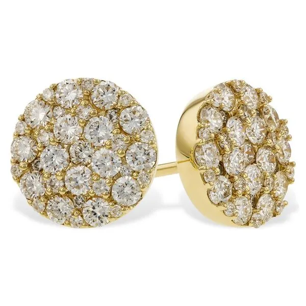 14K Yellow Gold Diamond Cluster Earrings Ellsworth Jewelers Ellsworth, ME