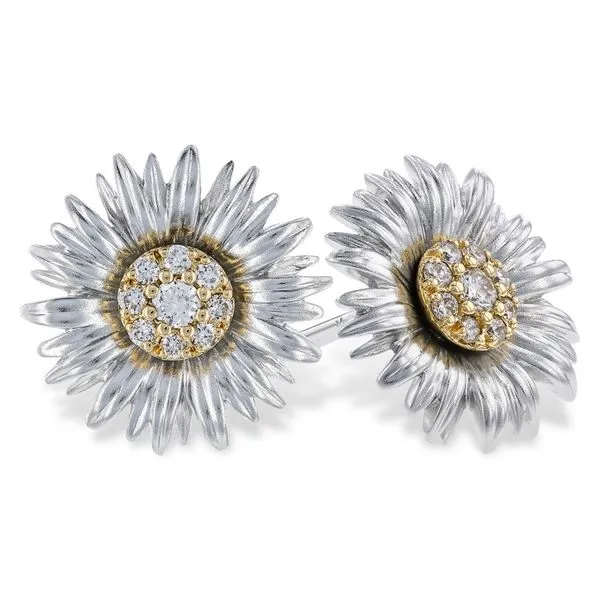 14Kt Diamond Daisy Earrings Ellsworth Jewelers Ellsworth, ME
