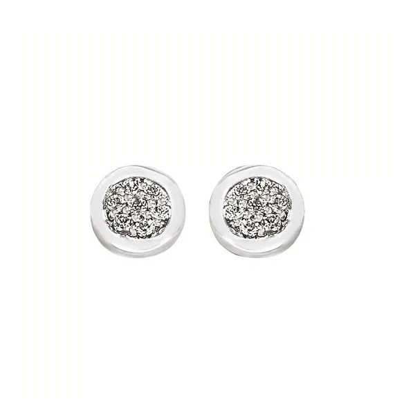 Sterling Silver Diamond Cluster Stud Earrings Ellsworth Jewelers Ellsworth, ME