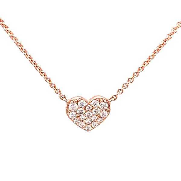 14Kt Rose 1/10 CTW Diamond Heart Necklace Image 2 Ellsworth Jewelers Ellsworth, ME