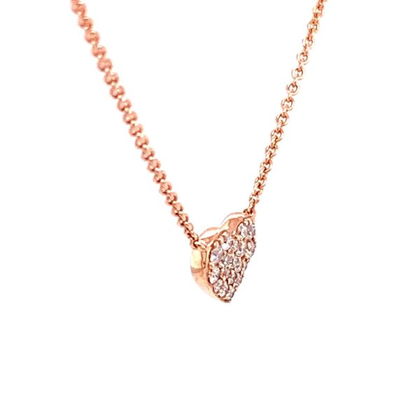 14Kt Rose 1/10 CTW Diamond Heart Necklace Image 4 Ellsworth Jewelers Ellsworth, ME