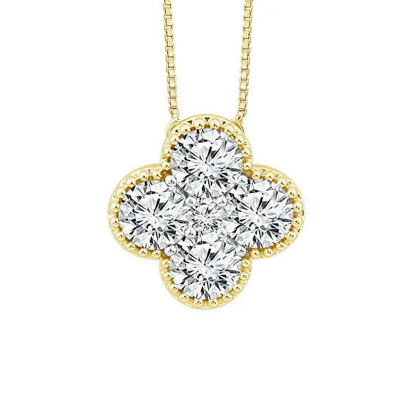 14K Yellow Gold Diamond Cluster Lily Pendant Ellsworth Jewelers Ellsworth, ME