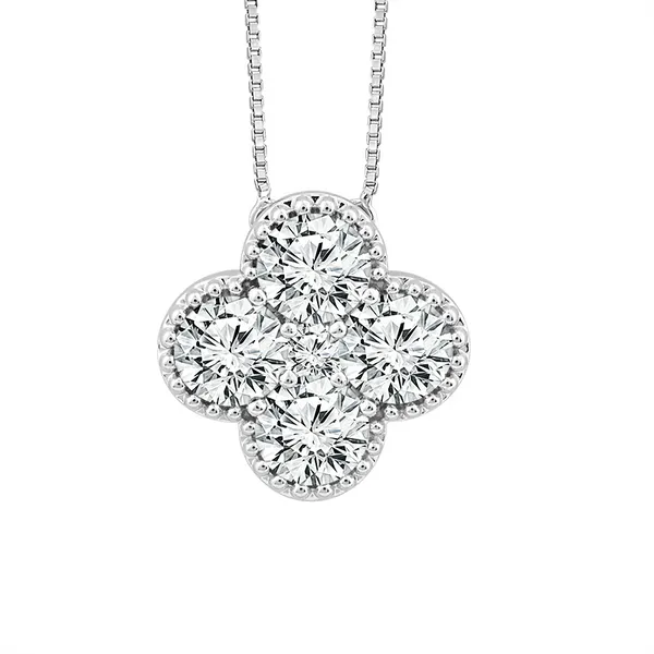 14K White Gold Diamond Cluster Lily Pendant Ellsworth Jewelers Ellsworth, ME