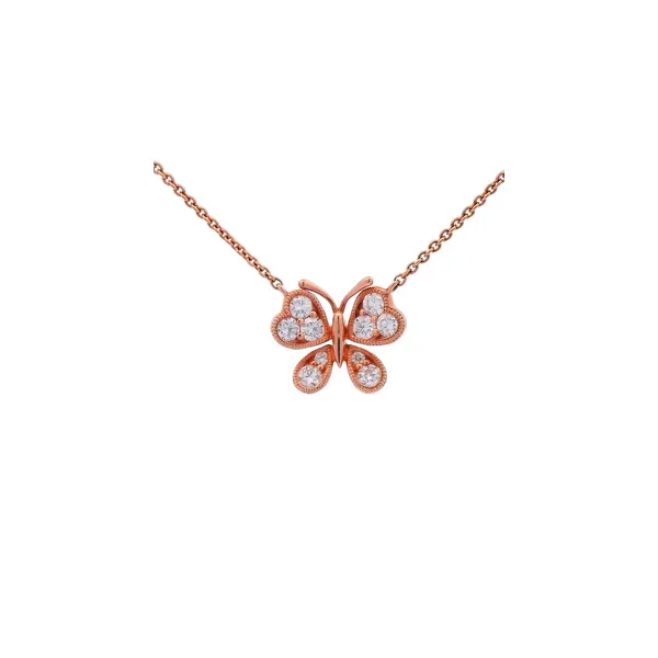 14Kt Rose Gold Butterfly Necklace Ellsworth Jewelers Ellsworth, ME