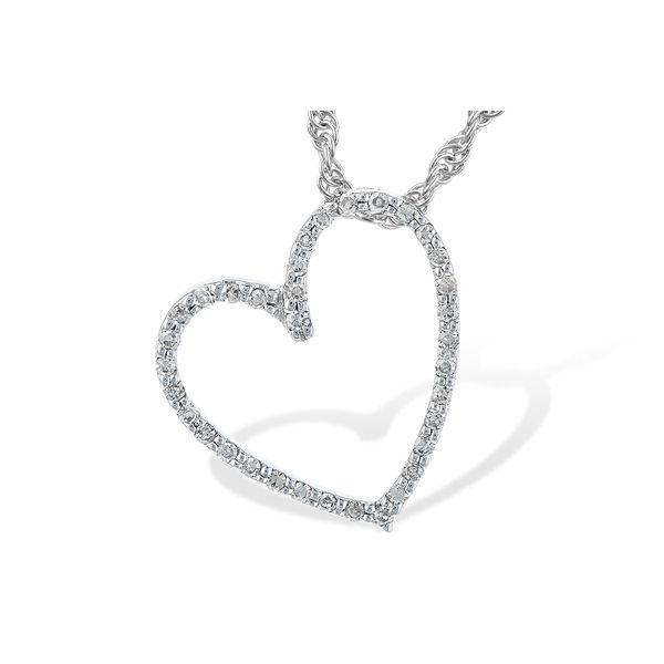 14K White Diamond Heart Necklace Ellsworth Jewelers Ellsworth, ME