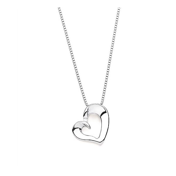 Sterling Silver Heart Pendant Necklace with .01 Ct. Diamond Ellsworth Jewelers Ellsworth, ME