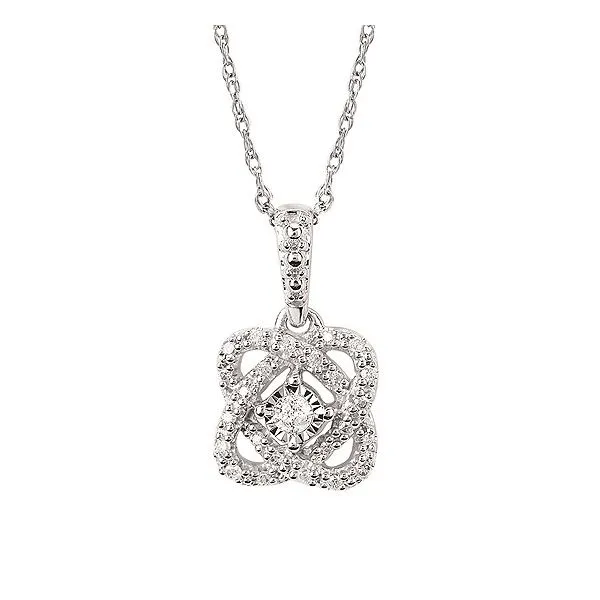 Sterling Silver Diamond Knot Necklace Ellsworth Jewelers Ellsworth, ME