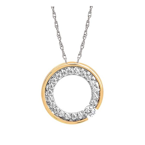 14K Yellow Gold Diamond Circle Necklace Ellsworth Jewelers Ellsworth, ME
