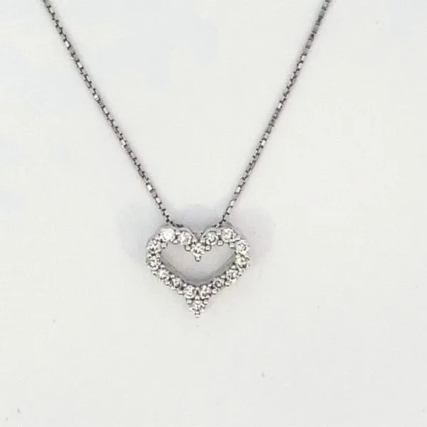 10K Yellow Gold Diamond Heart Necklace Ellsworth Jewelers Ellsworth, ME