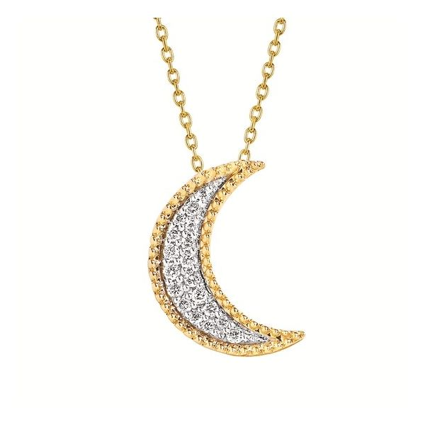 Petite Diamond Crescent Moon Necklace - Nuha Jewelers