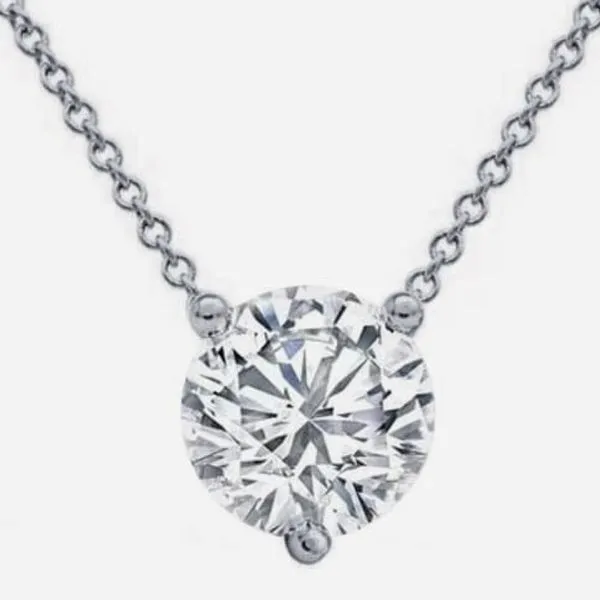 14K White Gold Lab-Grown Solitaire Pendant Ellsworth Jewelers Ellsworth, ME