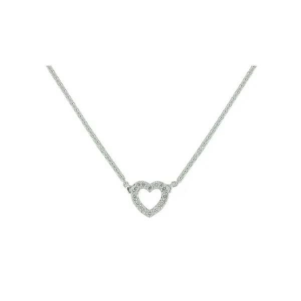 14Kt White Gold Diamond Heart Necklace Ellsworth Jewelers Ellsworth, ME