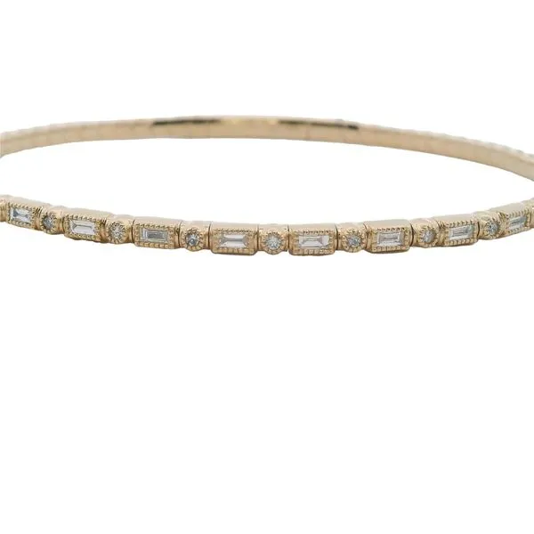 14K Yellow Gold and Titanium Diamond Flexible Bangle Ellsworth Jewelers Ellsworth, ME