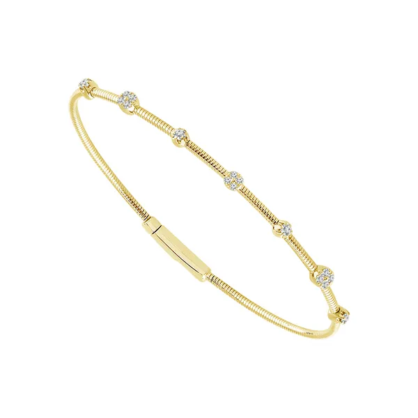14K Yellow Gold Diamond Bangle Bracelet Ellsworth Jewelers Ellsworth, ME