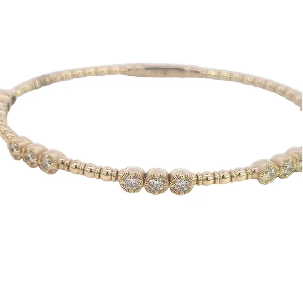 14K Yellow Gold Diamond & Titanium Wire Bangle Bracelet Ellsworth Jewelers Ellsworth, ME