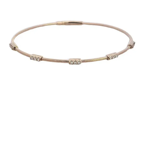 14K Yellow Gold Diamond & Titanium Bangle Bracelet Ellsworth Jewelers Ellsworth, ME