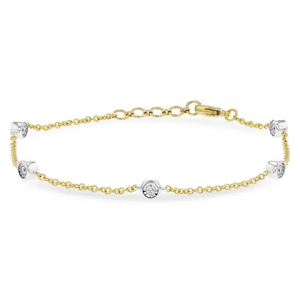 14K Yellow Gold Adjustable Diamond Link Bracelet Ellsworth Jewelers Ellsworth, ME