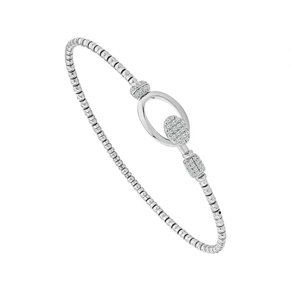 14K White Gold Diamond Bangle Bracelet Ellsworth Jewelers Ellsworth, ME