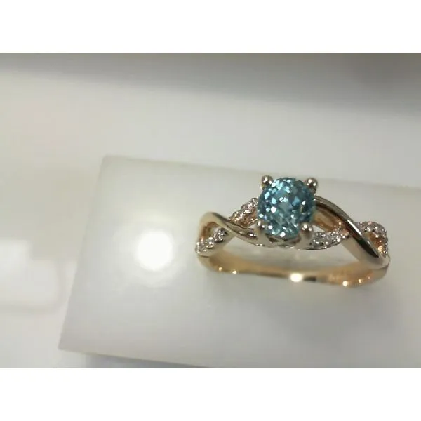 14K Yellow Gold Blue Zircon Ring Ellsworth Jewelers Ellsworth, ME