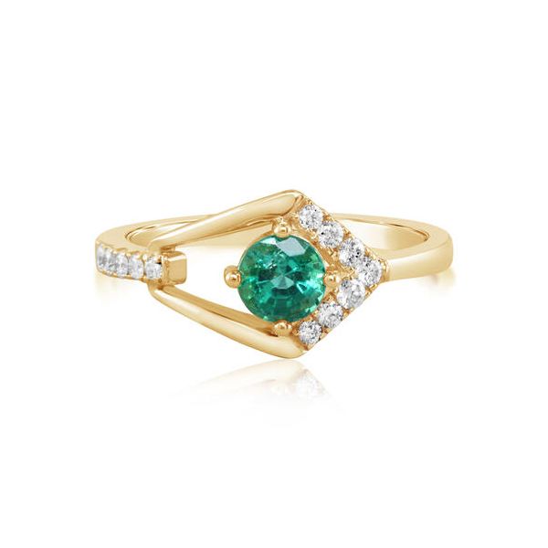 14K Yellow Gold Geometric Emerald Ring Ellsworth Jewelers Ellsworth, ME