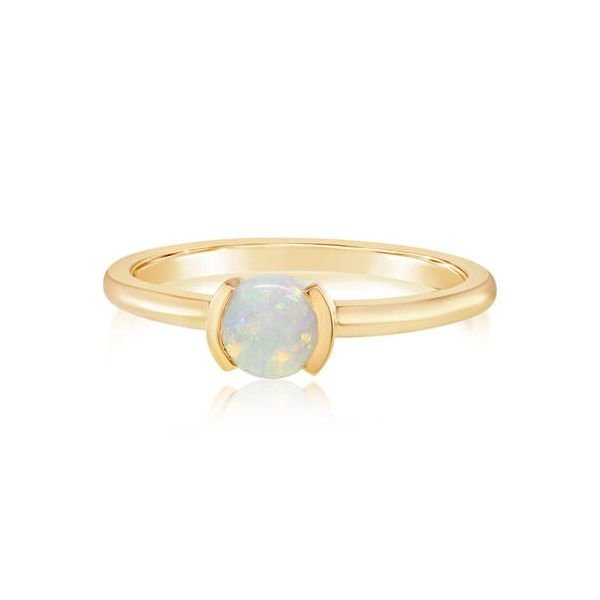 14K Yellow Gold Australian Opal Ring Ellsworth Jewelers Ellsworth, ME