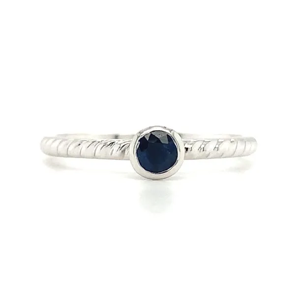 10K White Gold Stackable Sapphire Ring Ellsworth Jewelers Ellsworth, ME