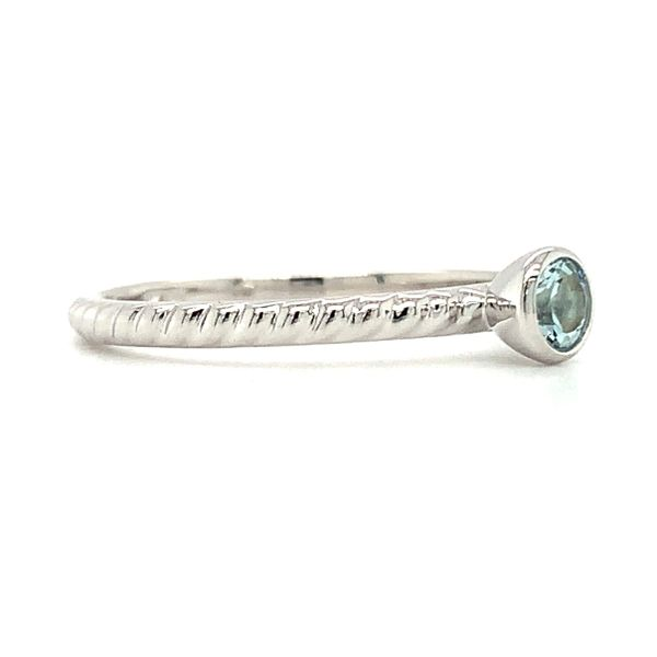 10K White Gold Stackable Aquamarine Fashion Ring Image 2 Ellsworth Jewelers Ellsworth, ME