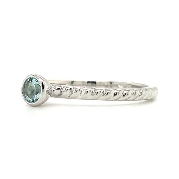 10K White Gold Stackable Aquamarine Fashion Ring Image 3 Ellsworth Jewelers Ellsworth, ME