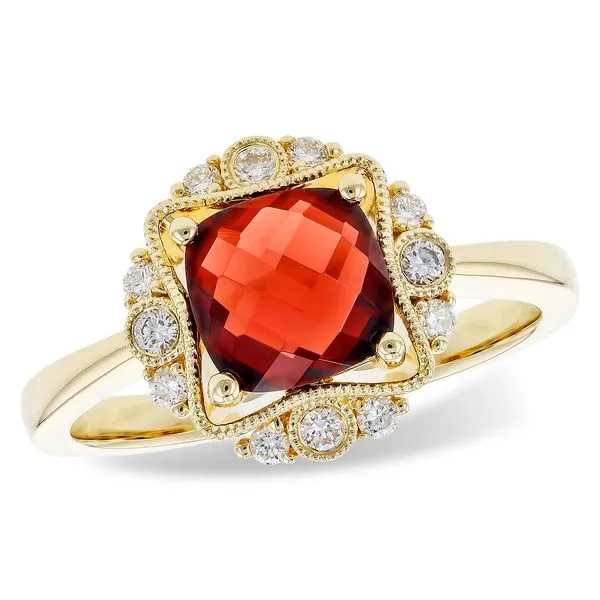 14K Yellow Gold Garnet & Diamond Fashion Ring Ellsworth Jewelers Ellsworth, ME