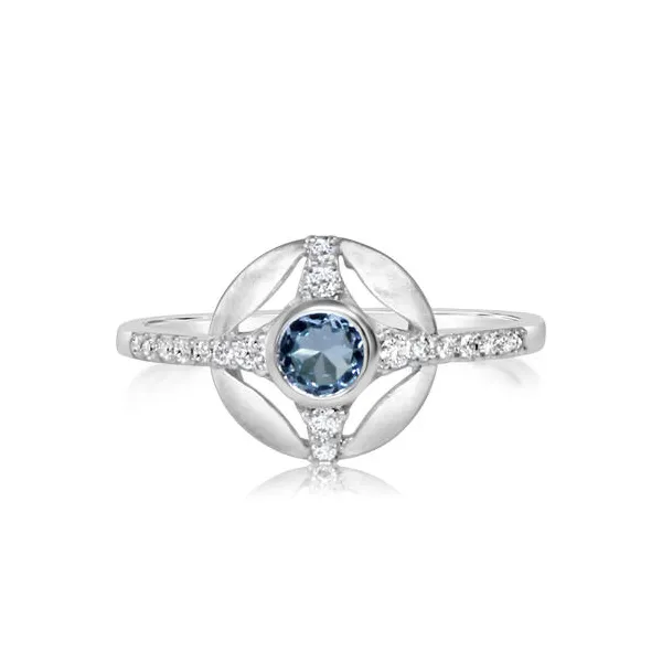 14Kt White Gold Aquamarine & Diamond Fashion Ring Ellsworth Jewelers Ellsworth, ME