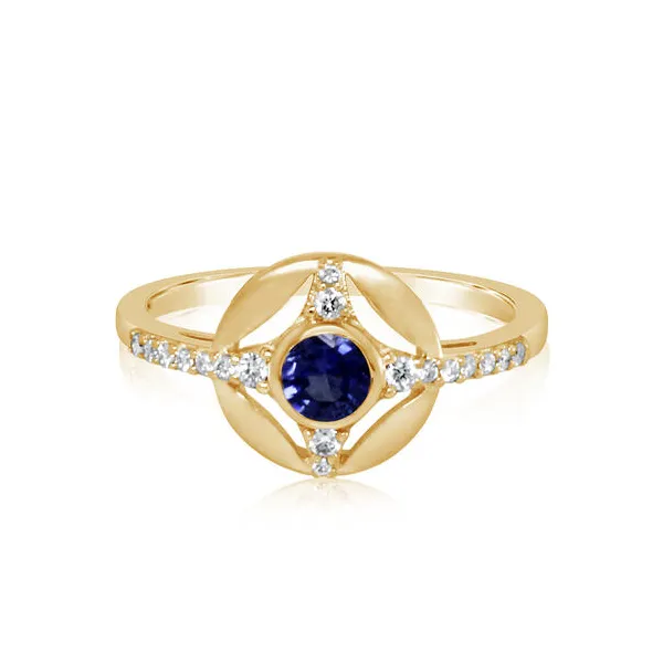 14Kt Yellow Gold Sapphire & Diamond Fashion Ring Ellsworth Jewelers Ellsworth, ME