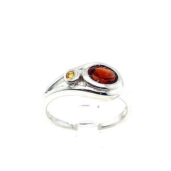 Sterling Silver Golden Citrine/Garnet Fashion Ring Ellsworth Jewelers Ellsworth, ME