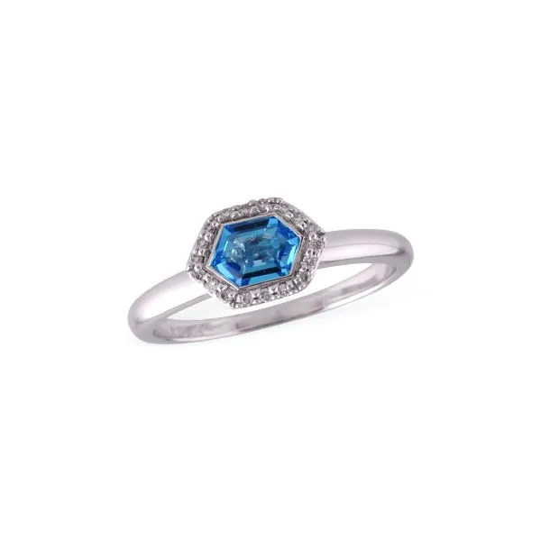 14K White Gold Topaz & Diamond Fashion Ring Ellsworth Jewelers Ellsworth, ME