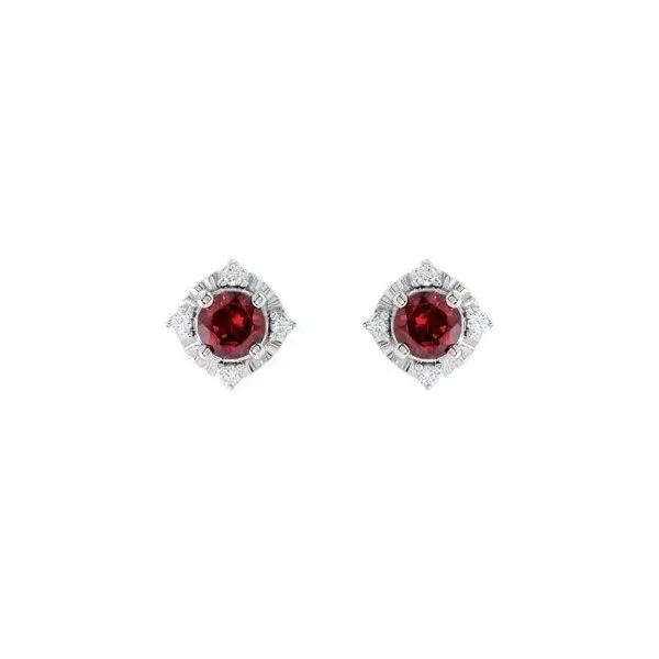 GARNET STUD EARRINGS Image 2 Ellsworth Jewelers Ellsworth, ME