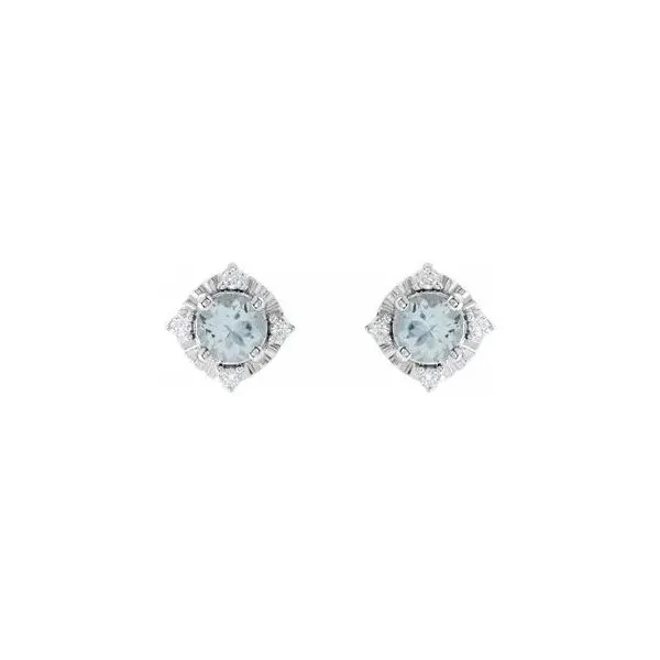 AQUAMARINE STUD EARRINGS Image 2 Ellsworth Jewelers Ellsworth, ME