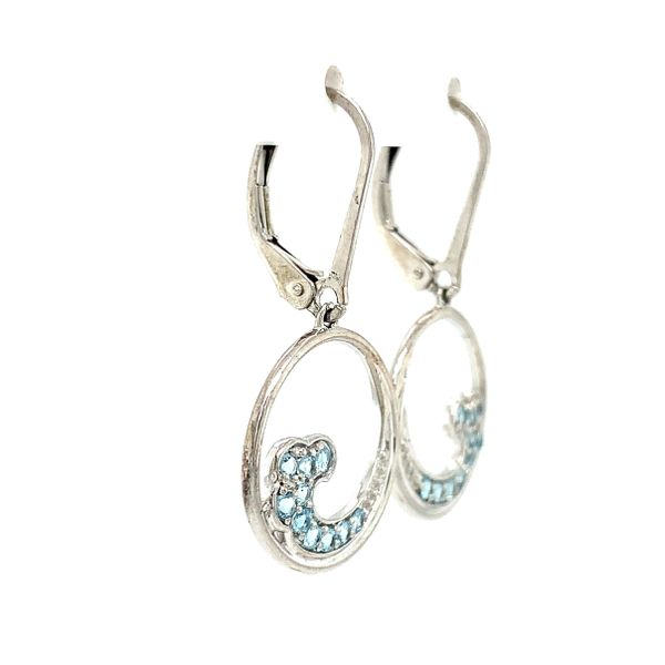 BLUE TOPAZ WAVE EARRINGS Image 4 Ellsworth Jewelers Ellsworth, ME