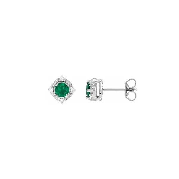 LAB-CREATED EMERALD STUD EARRINGS Ellsworth Jewelers Ellsworth, ME