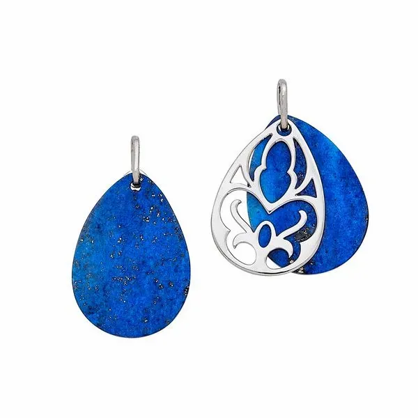 Silver Lapis Pear Shape Earrings Ellsworth Jewelers Ellsworth, ME