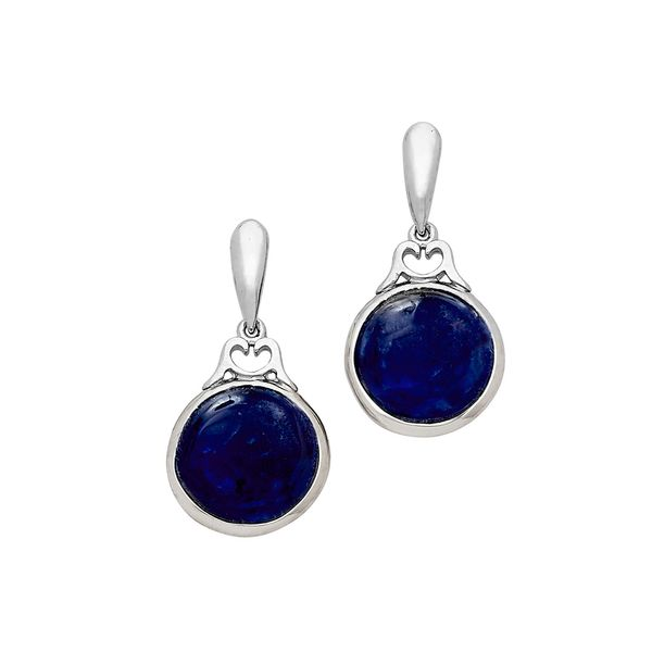 Silver Post Earrings with Sodalite Ellsworth Jewelers Ellsworth, ME