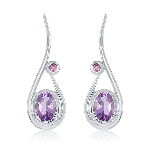 Sterling Silver Amethyst/Rhodolite Garnet Earrings Ellsworth Jewelers Ellsworth, ME