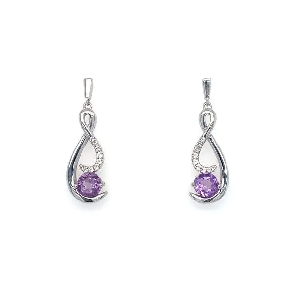 Sterling Silver Amethyst & White Topaz Dangle Earrings Ellsworth Jewelers Ellsworth, ME