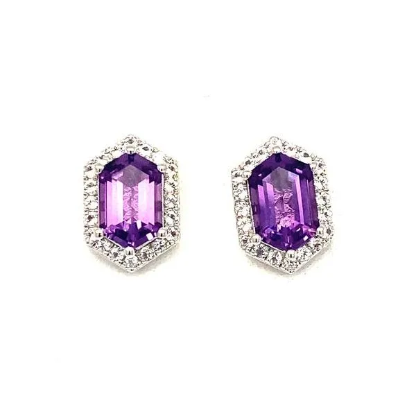 Amethyst & White Topaz Earrings Ellsworth Jewelers Ellsworth, ME