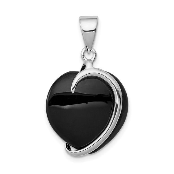 Sterling Silver Onyx Heart Pendant Ellsworth Jewelers Ellsworth, ME