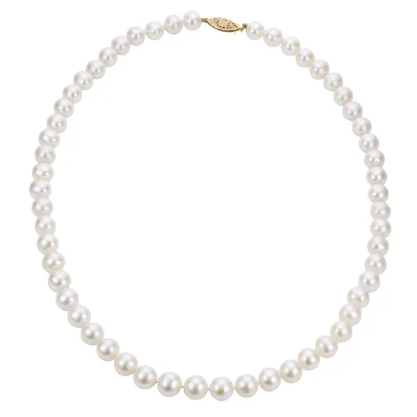 14Kt Yellow "AA" Fresh Water Pearl Necklace Ellsworth Jewelers Ellsworth, ME