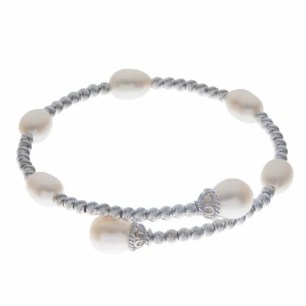 Sterling Silver Freshwater Pearl Brilliance Bead Bracelet Ellsworth Jewelers Ellsworth, ME