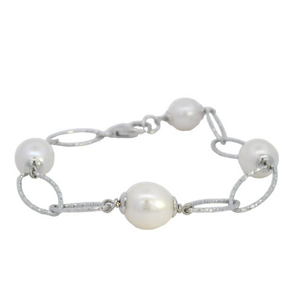 Sterling Silver Freshwater Pearl Station Bracelet Ellsworth Jewelers Ellsworth, ME