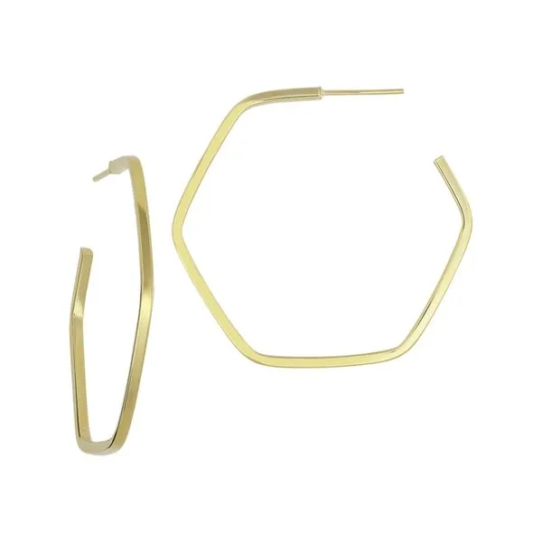 14K Yellow Gold Large Hexagon Earring Ellsworth Jewelers Ellsworth, ME